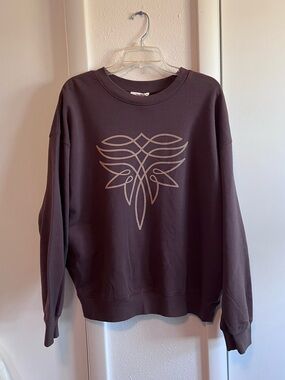 Western boot stitch pattern sweatshirt, Large, NWT
